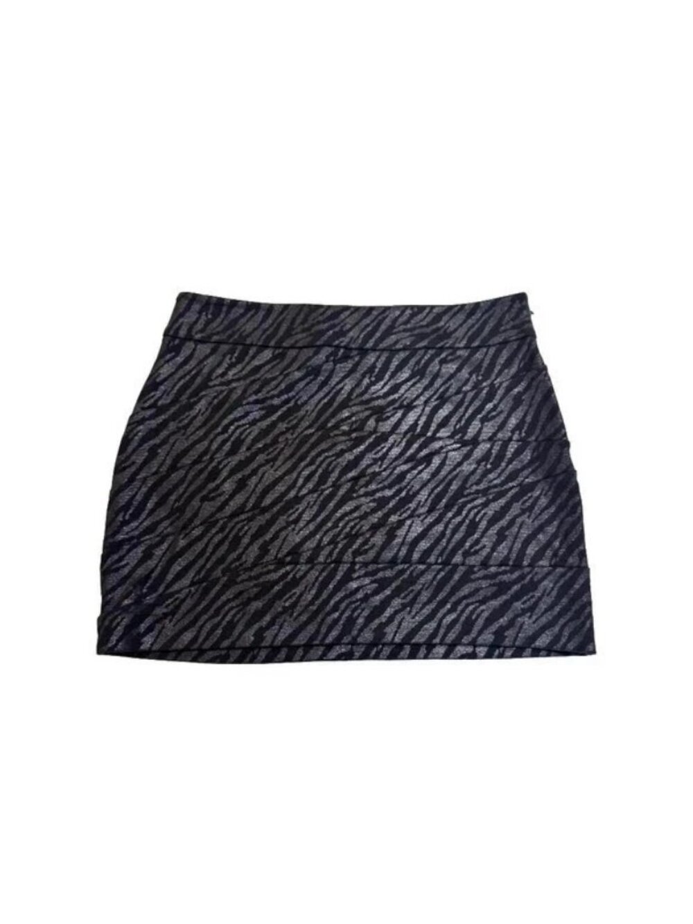 Y2K Express Metallic Zebra Mini Skirt Festival Going Out Animal Print Size XS/S